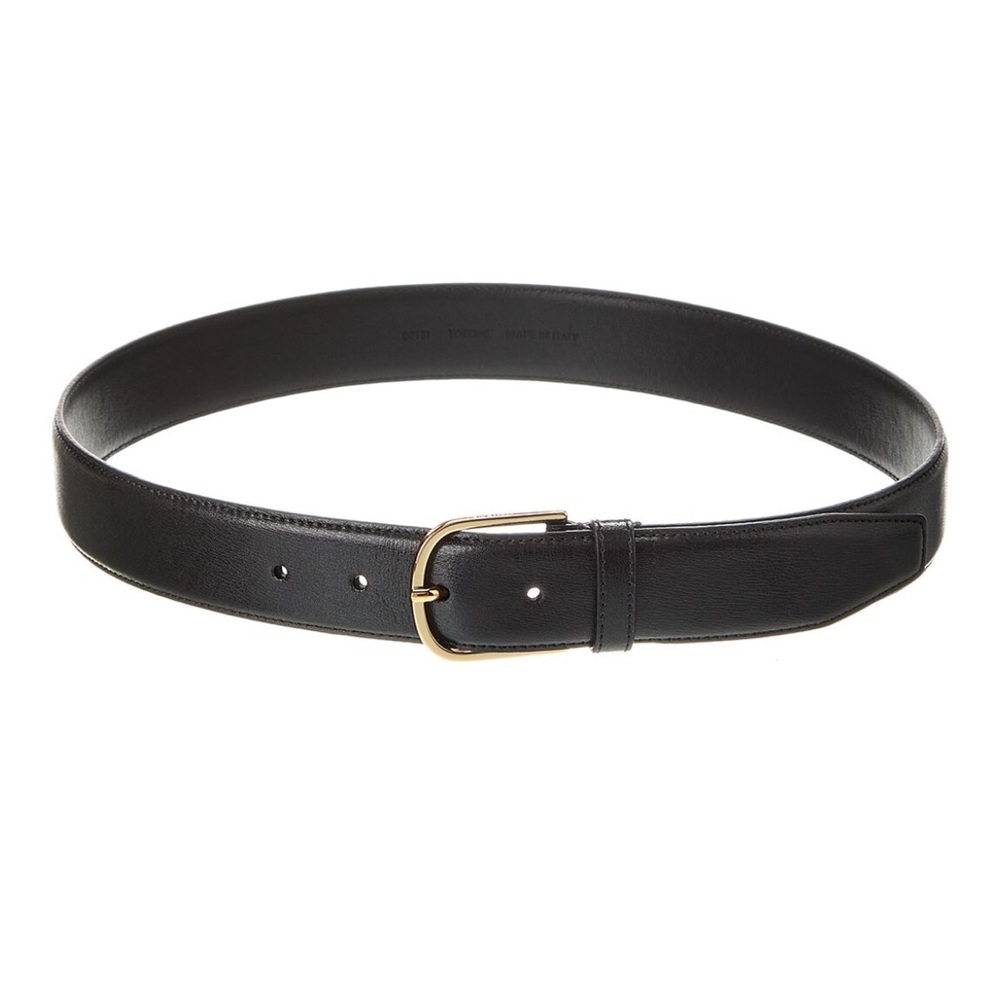 Toteme Leather Belt, Black